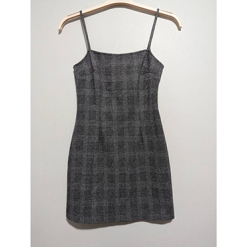 SAYLOR plaid straight neck body con dress size XS
